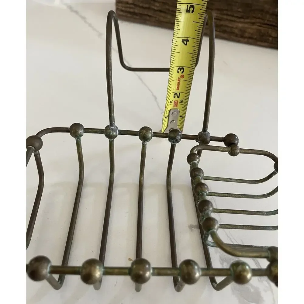 Vintage Brass Soap and Sponge Holder for 7' Clawfoot Tubs Patina Brass Finish